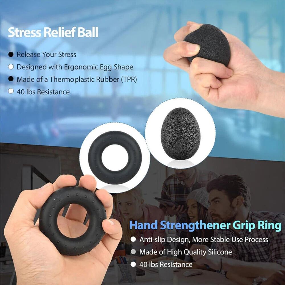 6PCS/SET 5-60kg Adjustable Hand Grip Strengthener Hand Grip Trainer With Counter Wrist Forearm And Hand Exerciser For Muscle Bui