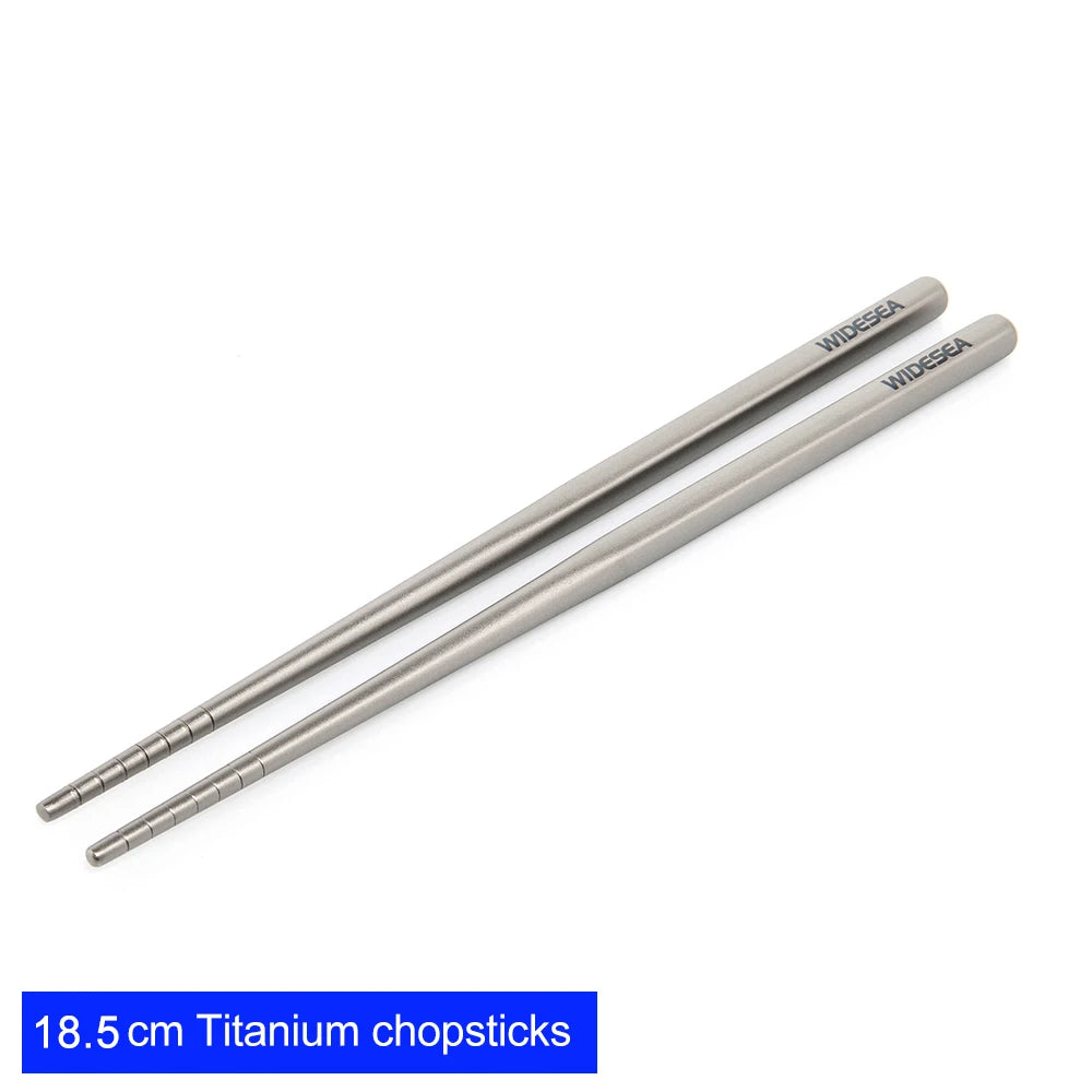 Widesea Camping Titanium Chopsticks Tableware Detachable Chopsticks Hiking Traveling Picnic Equipment Supplies Dinnerware