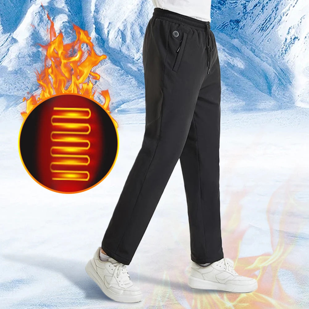 Thermal Pants Hoodie for Elastic Waist USB 5V Heating Pants 12 Heating Zone 3 Temperature Mode for Skiing Fishing Motorcycle