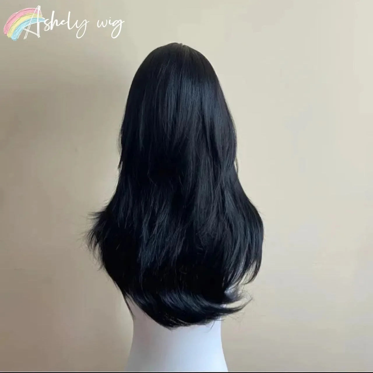 Black Wig Female Headband Body Wavy Rose Hair Net Models in French Bangs High Level Simulation Hair Wig 가발