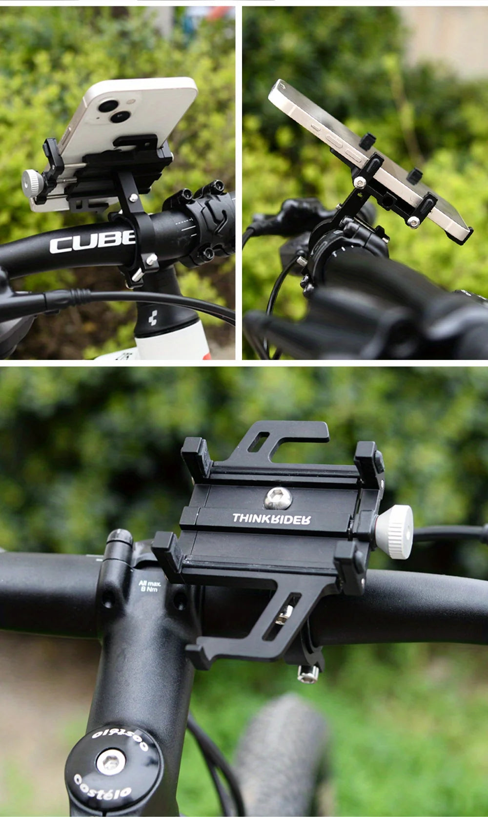 ThinkRider Bicycle Mobile Phone Rack Aluminum Mountain Road Car Navigation Takeout Rider Driving Special Support