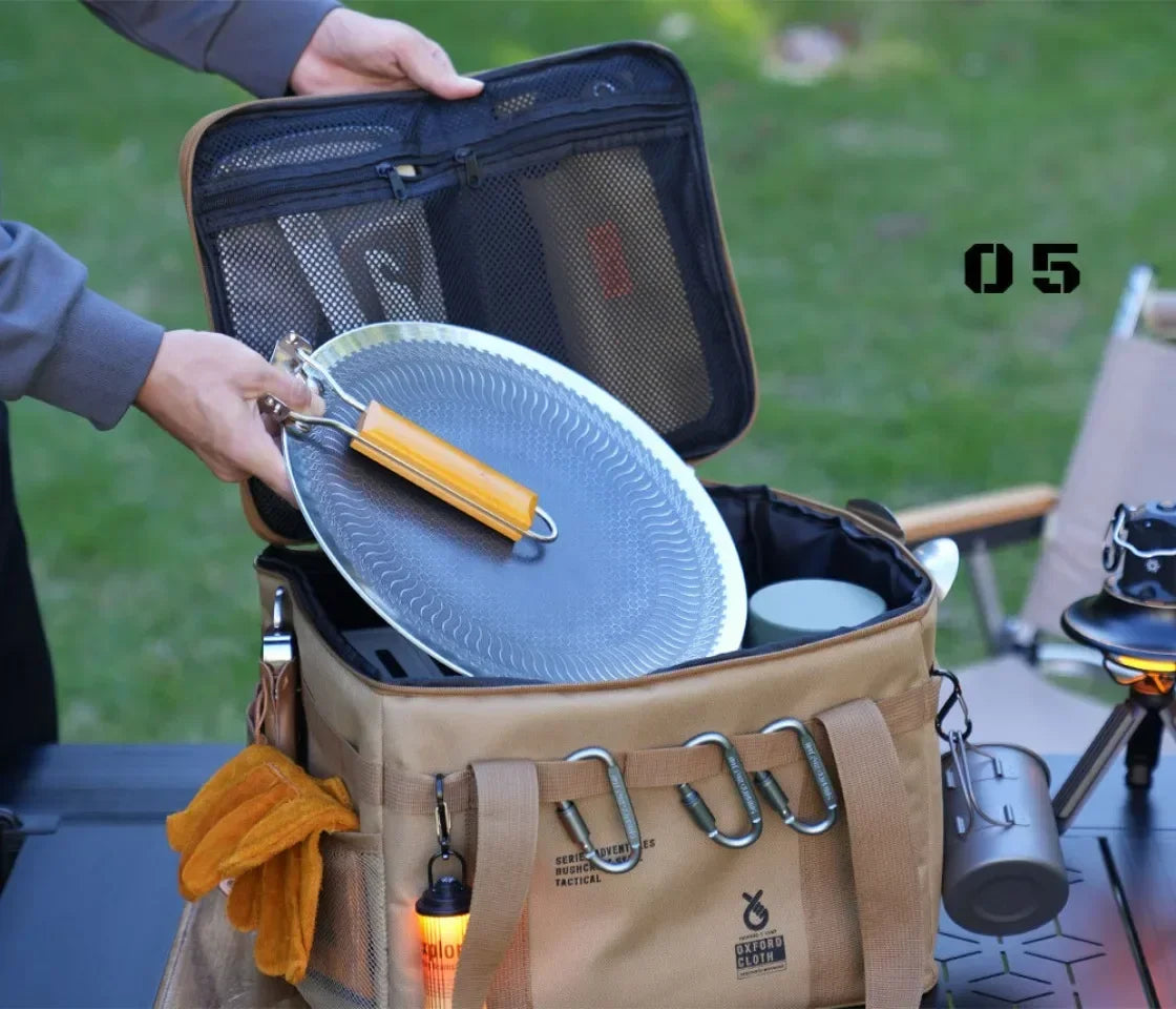 Tactical Camping Storage Bag, 26L Camping Luggage Bag for Hiking, Large Space Cookware Tableware Storage Bag for Picnic