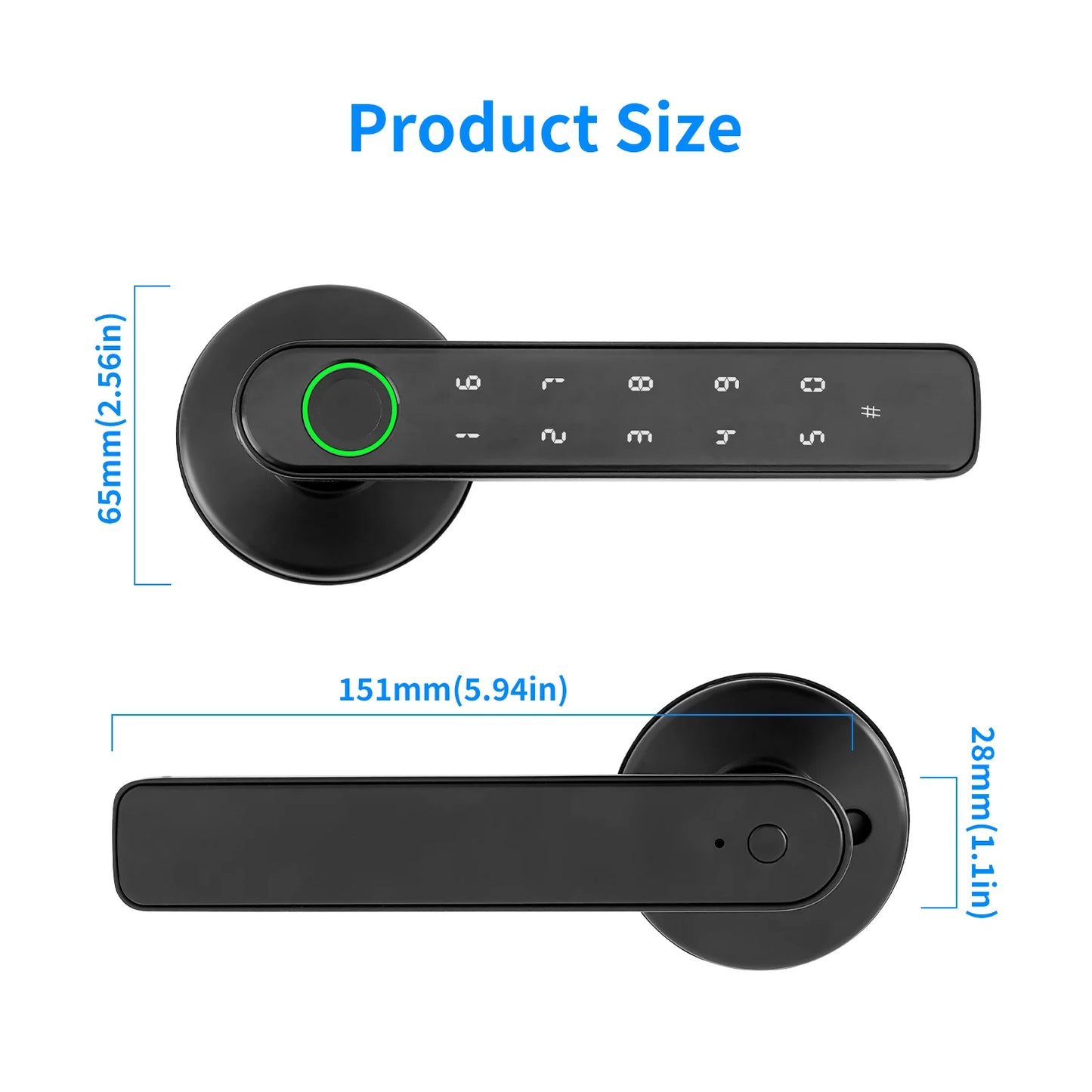 Tuya Smart Door Lock Fingerprint Password Key App 4-in-1 Unlock Electronic Digital Handle Lock Apartment Home