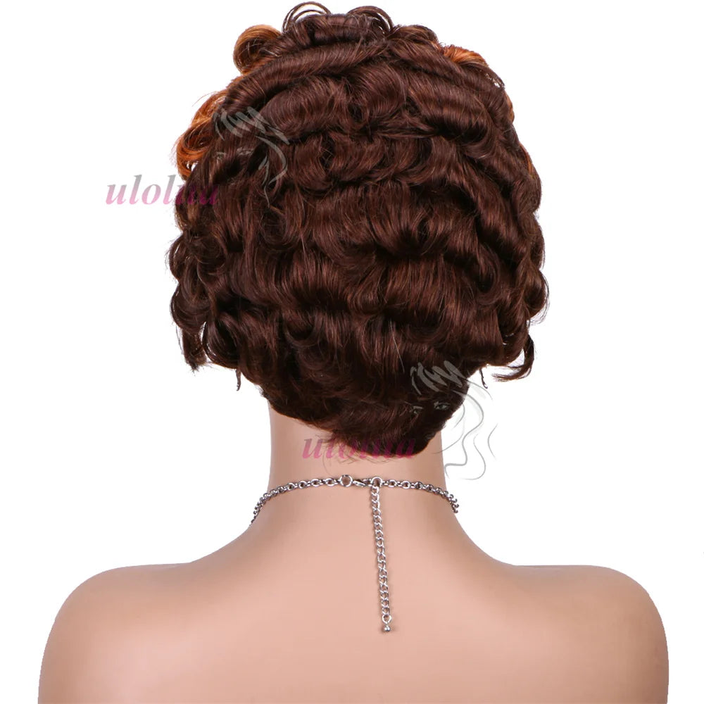 Pixie Cut Wig Short Curly Lace Front Human Hair Wigs For Black Women Raw Indian Finger Wave 13x4 Transparent Lace Frontal Wigs
