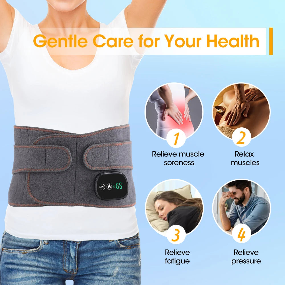 Lumbar Traction Device Heating Airbag Inflatable Decompression Back Belt Hot Compress Massage Men Women Waist Support Belt