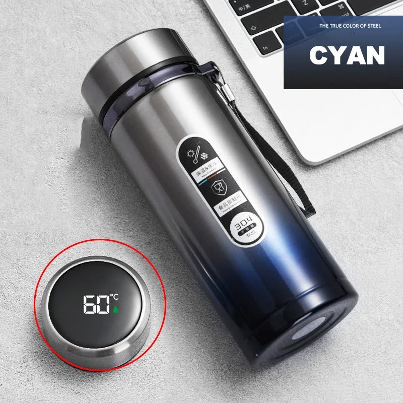 StainlessSteel Thermos Bottle with LED Temperature Display, 500-1000ML