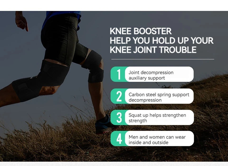 GOBYGO 1Pcs Adjustable Knee Booster Knee Brace For Patella Immobilization Squatting Knee Protector Outdoor Mountaineering Unisex