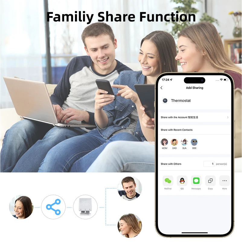 Smart Home Thermostat WiFi Heating Water/Gas Boiler Tuya RF433 Wireless Battery Powered Temperature Controller Alexa Google Home