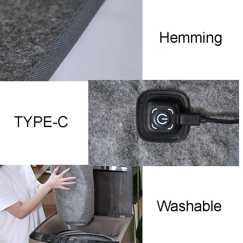 160cm Electric Blanket USB Heater Heated Blanket Mattress Thermostat Electric Heating Blanket Winter Body Warmer Camping Outdoor
