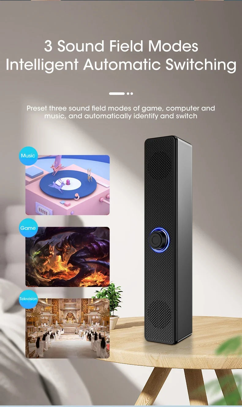Wired USB Bluetooth Computer Speaker Stereo Subwoofer Soundbar 3D Home Surround Speakers for PC Music Player Wired Loudspeaker