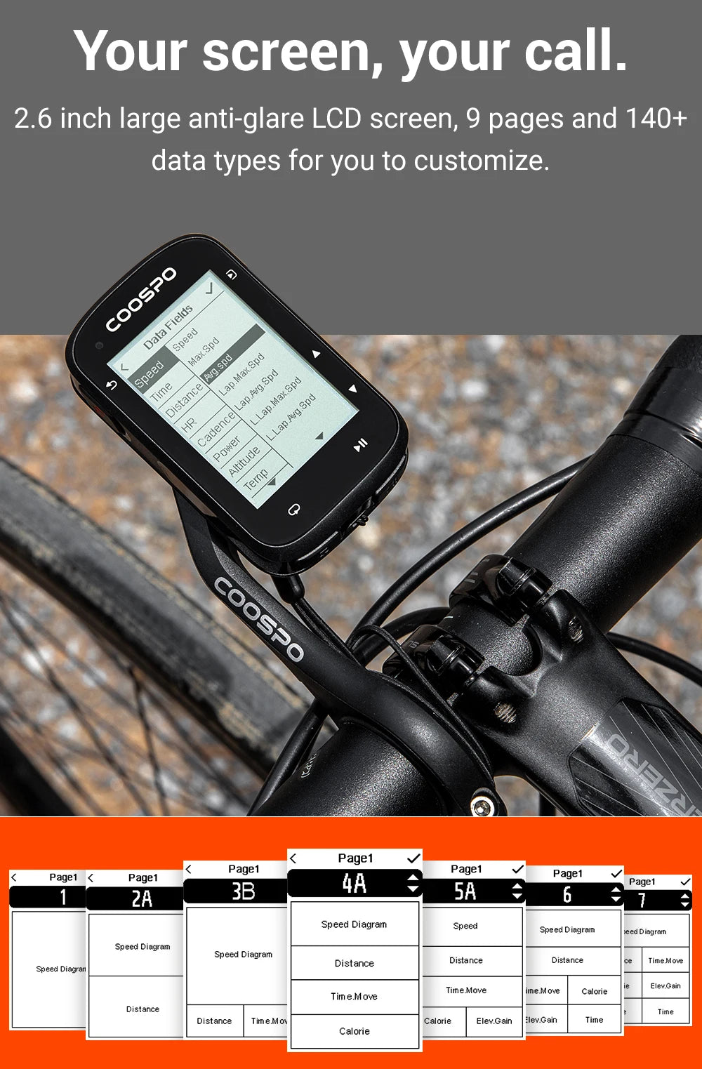 COOSPO CS500 Route Navigation Bike Computer GPS Cycling Odometer Wireless Bicycle Speedometer Cycle Stopwatch ANT+ Bluetooth5.0