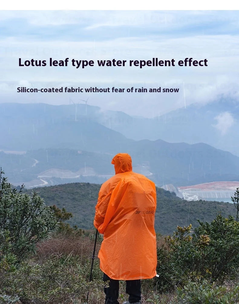 3F UL GEAR Sleeve Raincoat Lightweight Windproof and Waterproof PU5000mm 3D Silicon Coating Fabric About 180g Nylon Polyester