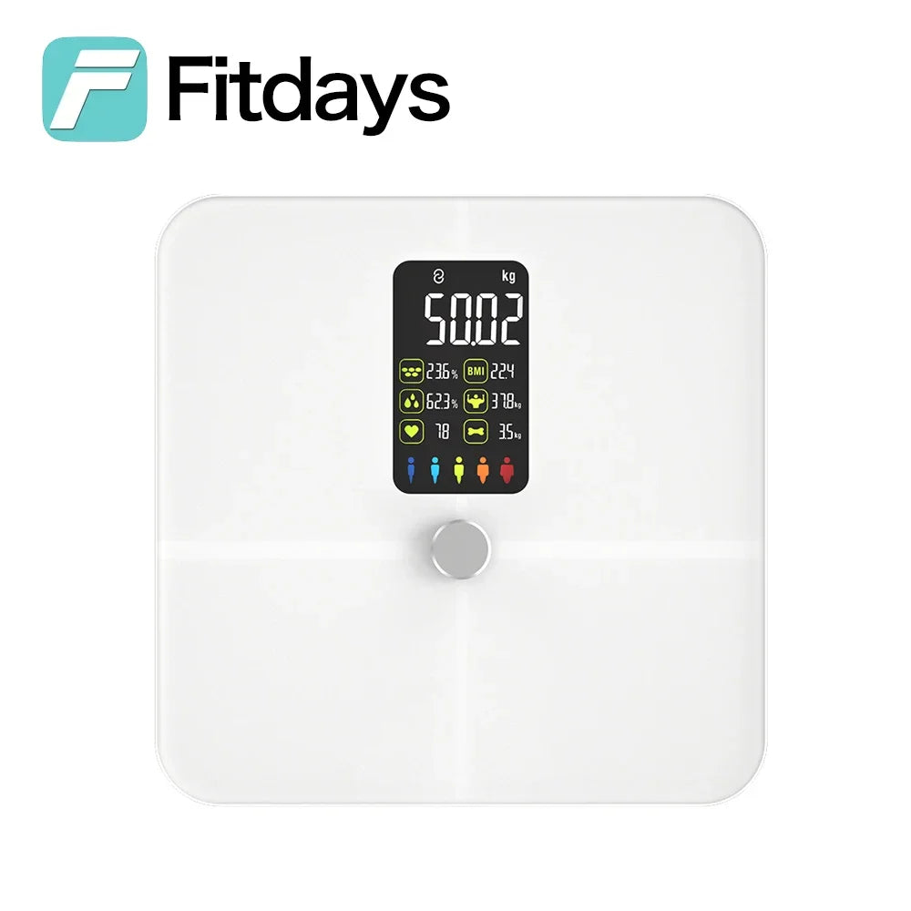 Fitdays Home Smart Bioimpedance Scale 8 Electrode Body Fat Scale Weight Balance Scale Smart Body Composition Scale
