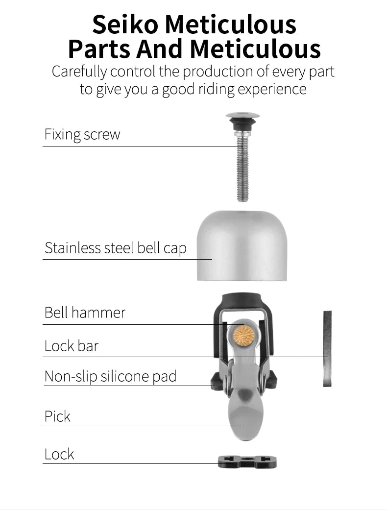 ROCKBROS Steel Copper MTB Bike Ordinary Bell Clearly Sounds Riding Bike Safety Horn Ultralight Cycling Bell Bicycle Accessories