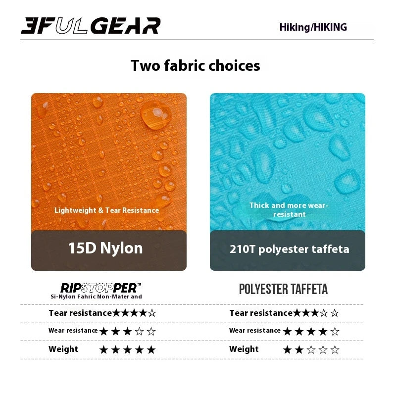 3F UL GEAR Sleeve Raincoat Lightweight Windproof and Waterproof PU5000mm 3D Silicon Coating Fabric About 180g Nylon Polyester