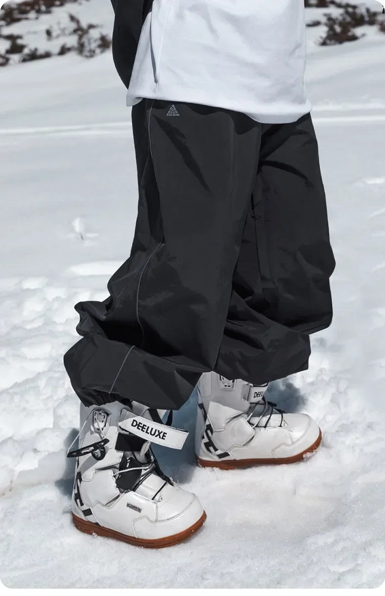 Men's Women's Single Board Waterproof Loose Fit Wear Resistant Professional Double Board Ski Pants Snowboard Pants Men