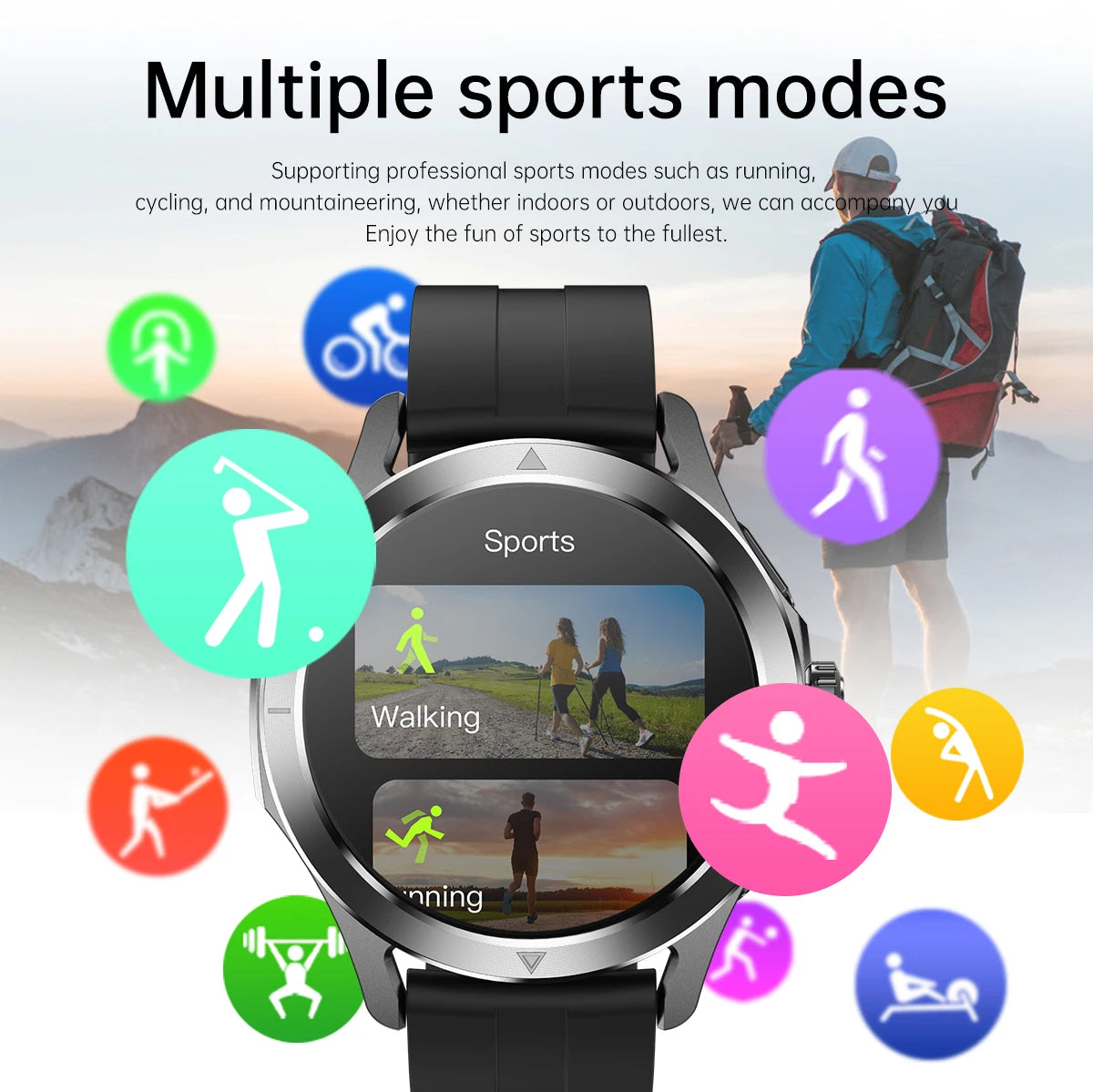 New For Xiaomi S4 Ultra Outdoor Sport Men HD AMOLED Display GPS Track Altimeter Heart Rate Bluetooth Call Waterproof Smart Watch