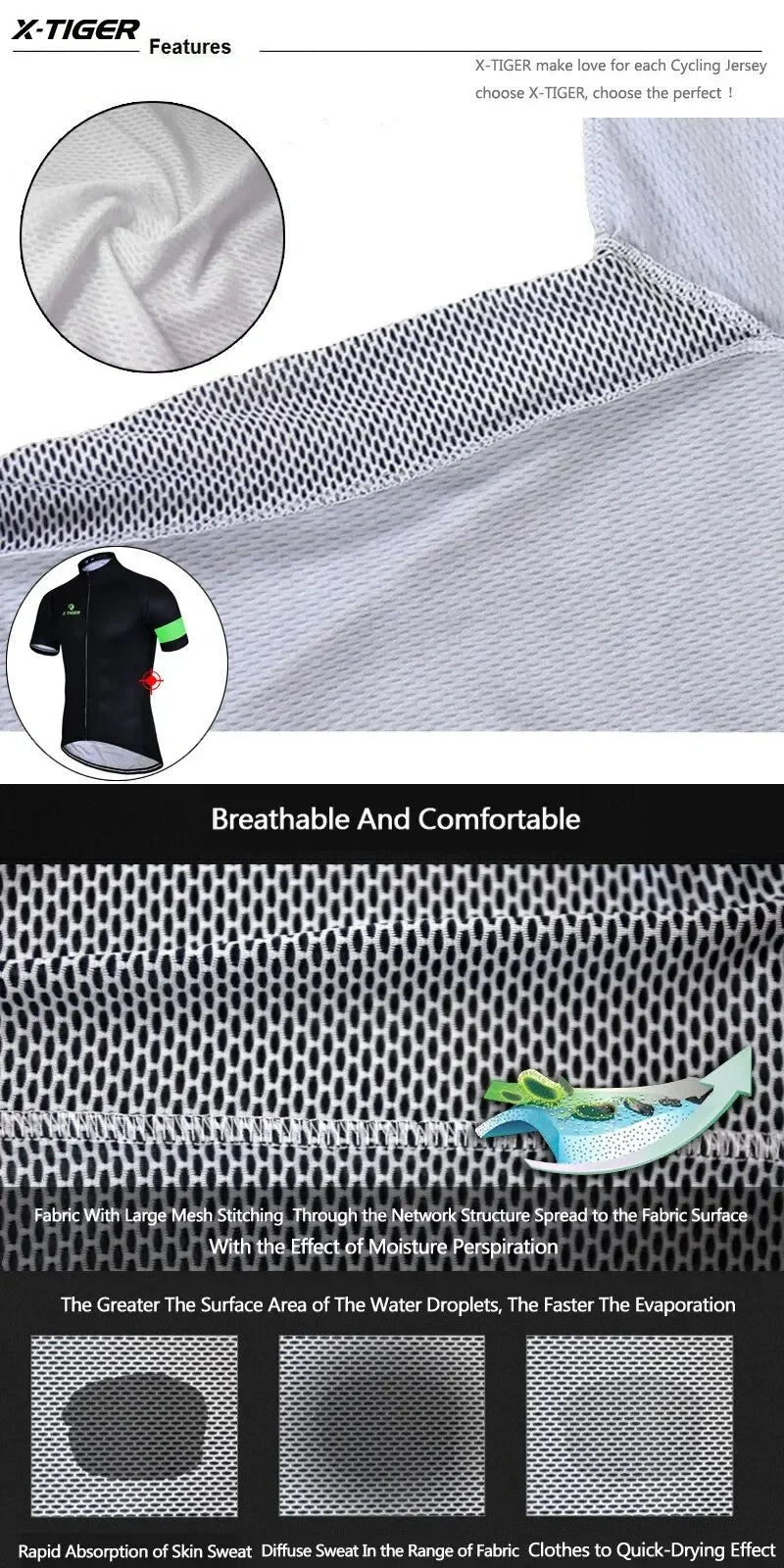 X-TIGER Men Cycling Jersey Breathable MTB Road Bike Coat Short Sleeves Bike Clothing Cycling Jacket Ciclismo Bicycle Shirts