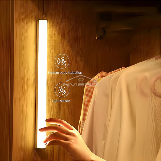 Motion Sensor Night Lights Wireless LED Cabinet Lamps USB Rechargeable Magnetic For Wardrobe Room Closet Kitchen Aisle lighting