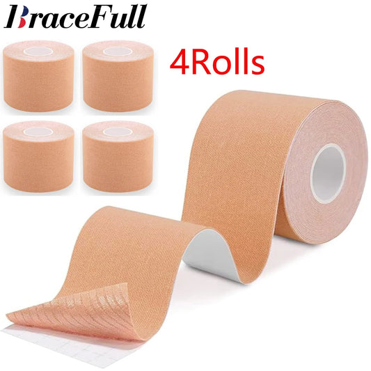 4 Roll Kinesiology Tape,5cm x 5m Waterproof Athletic Tape,Uncut Kinetic Tape,Elastic Muscle Tape,Sports Tape,Knee Tape