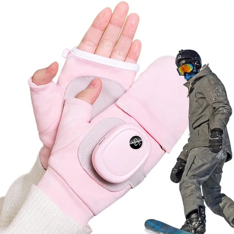 Heated Gloves For Men Men Women USB Fingerless Winter Heated Gloves USB Hand Warmer Gloves For Typing Cycling Skiing With 3