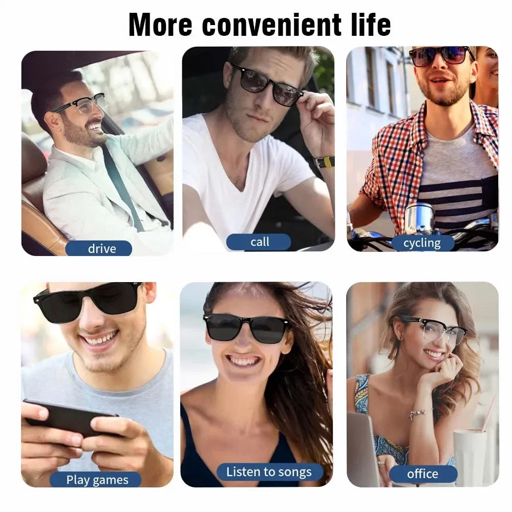 For Xiaomi E13 Smart Glasses:Blue Light Filtering Polarized Sunglass Lenses Audio Built-in Mic & Speakers Touch Voice Assistant