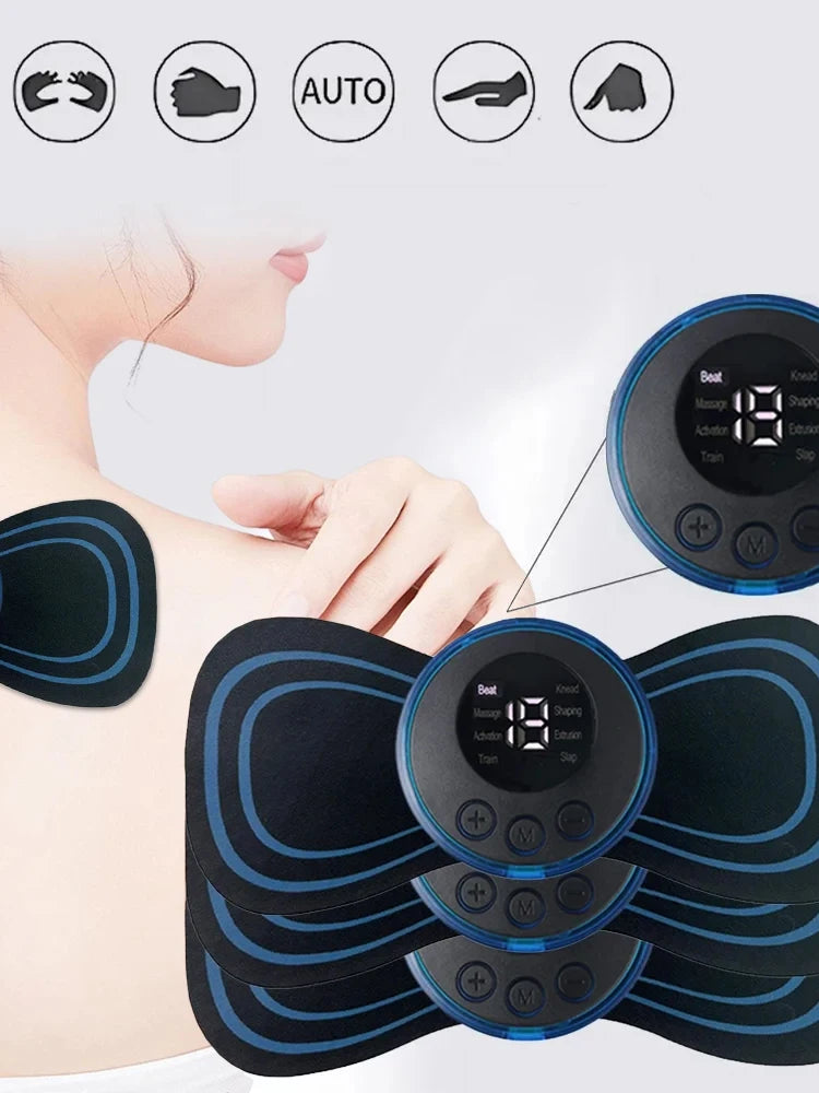 Remote Control Neck Massager Portable Smart Electric Rechargeable Shoulder Massage Patch Muscle Relaxation and Fatigue Relief
