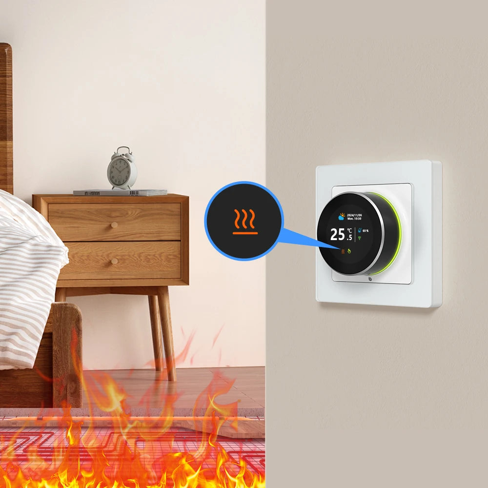 AVATTO Tuya WiFi Smart Knob Thermostat Temperature Controller For Water Gas Boiler Electric Heating Works With Alexa Google Home