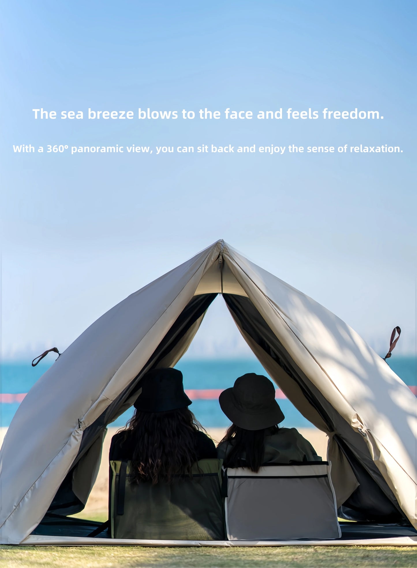 Camping Tent Beach Tent 3-4 Person Family Foldable Shelter Waterproof Automatic Setup For Camping Hiking Traveling