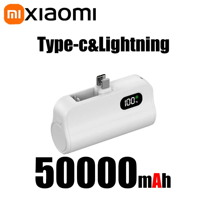 Xiaomi Mini Power Bank 50000mAh 2-in-1 Large Capacity LED Digital Display Portable Fast Charging External Battery For IPhone New