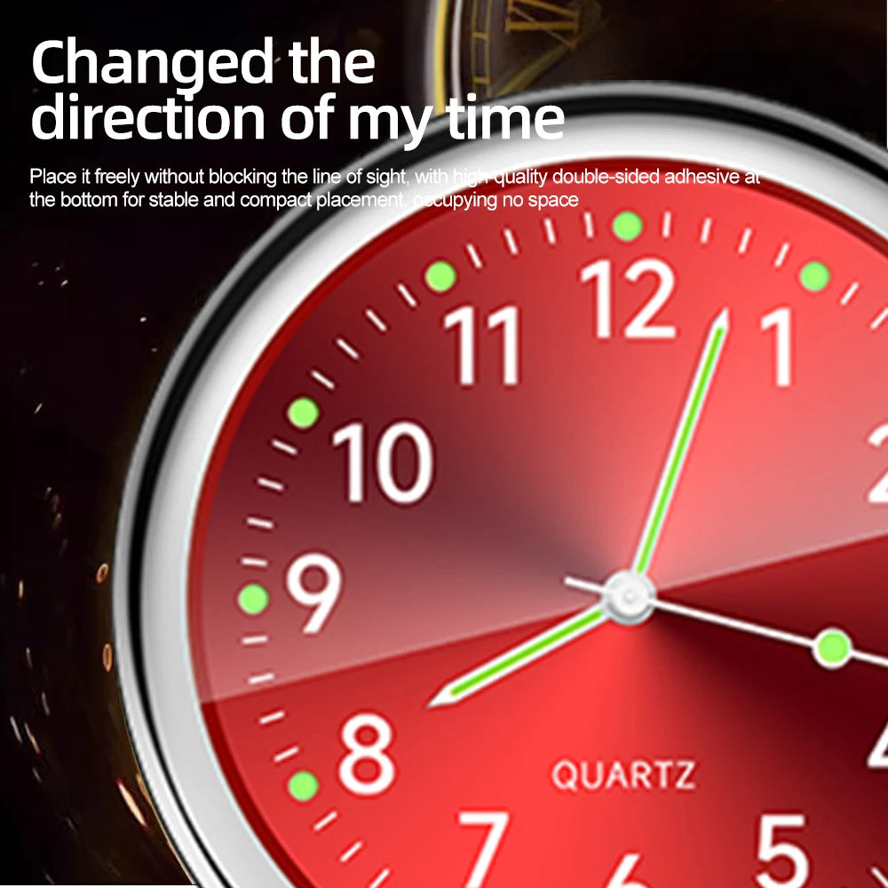 40Mm Luminous Car Clock Waterproof Mini Electronic Clock Quartz Watch Bicycle Motorcycle Watch Auto Dashboard Clock In Car