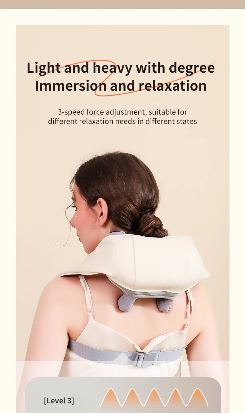 Wireless Electric Shoulder Massager Air Compress Kneading Multifunctional Neck Massager Shawl Massaging Muscle Relaxing