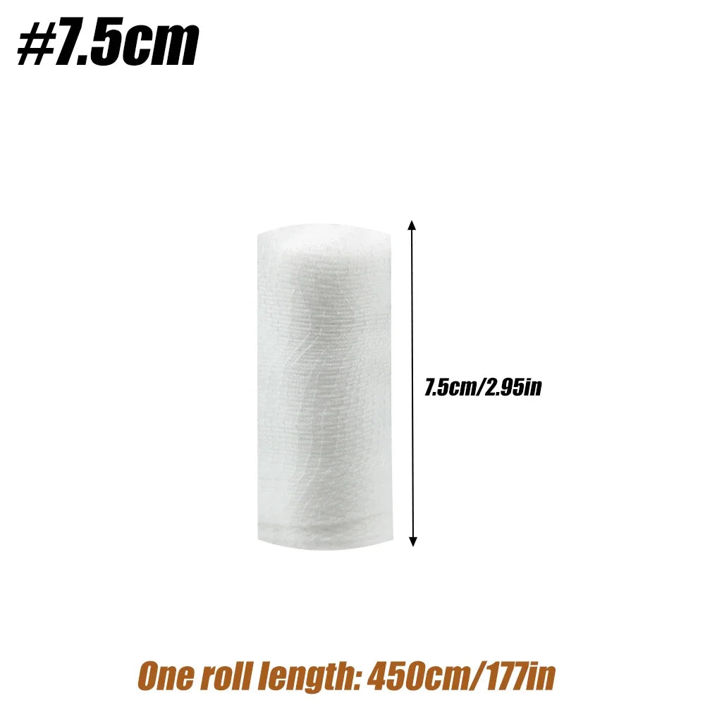 1Roll Gauze Bandage Rolls, Disposable Elastic Bandages, Breathable Cotton Wound Care Dressing Gauze Nursing Survival Kits