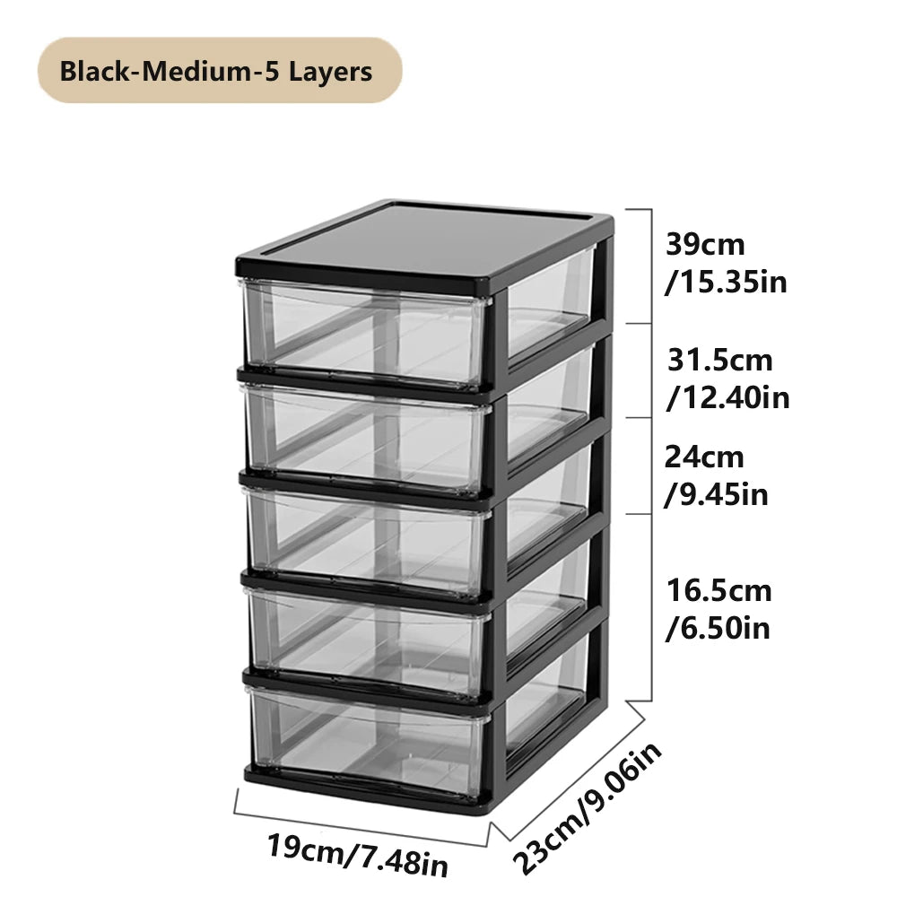 2-6Layers Medium Desktop Storage Box with Drawer Heightened Table Organizer Plastic Office storage cabinet  for home Stationery