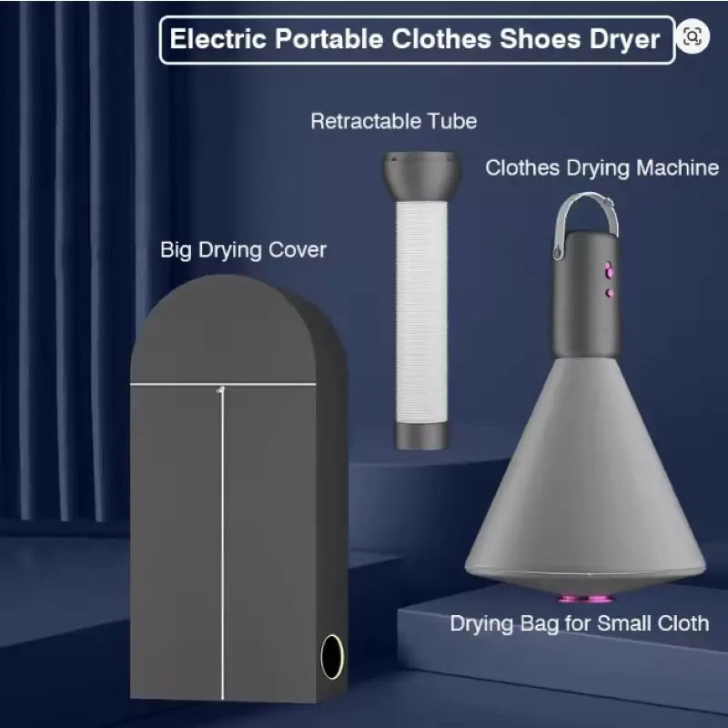 110V 220V Portable Electric Clothes Shoes Dryer Mini Cloth Drying Machine for Travel Dorms Hotel 500W Foldable Clothes Dryer