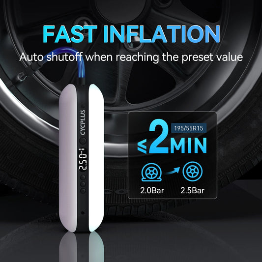 CYCPLUS Smart Air Pump Bicycle Accessories High Pressure Portable Inflator Power Bank Hand Pump for Bike Car Tyre MTB Foot Ball