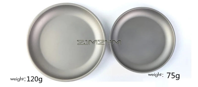 Ultralight Titanium Bowl Pan Plate Dish 22cm 18.5cm Round Plate Outdoor Camping Portable Tableware for Backpacking & Camping