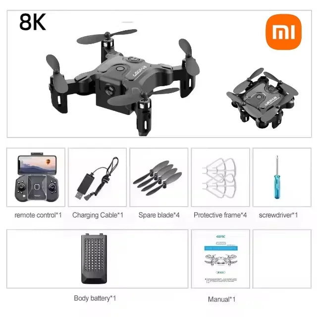Xiaomi V2 New Mini Drone Professional HD Camera 5G Wifi FPV Air Pressure Altitude Hold Foldable Quadcopter RC Drone Toys UAV