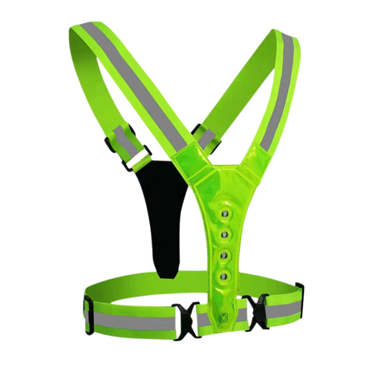High Visibility Safety Reflective Vest USB Rechargeable LED Running Light Adjustable Cycling Vest Night Warning Work Sports Vest