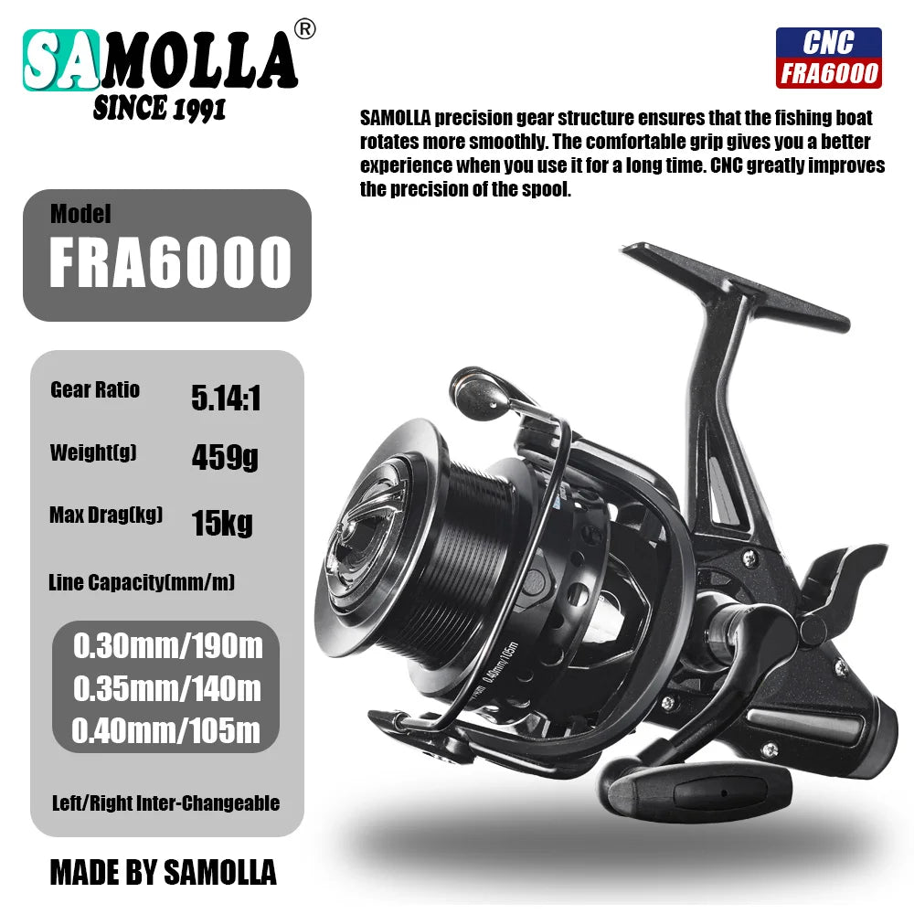 Carp Fishing Reel Spinning Strong Double Drag 12-15kg Molinete Carretilha De Pesca Olta Makaralar Sea Reels Accessories Mar