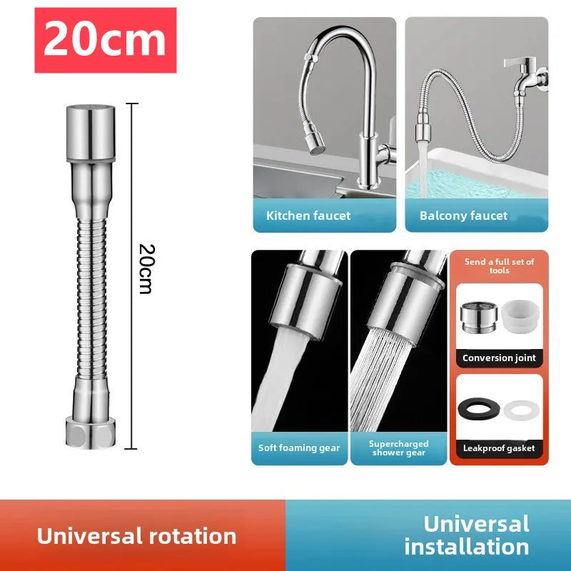 Stainless Steel Universal 1080° Rotation Faucet Sprayer Head For Kitchen Washbasin Extension Faucet Bubbler Tap Splash Nozzle