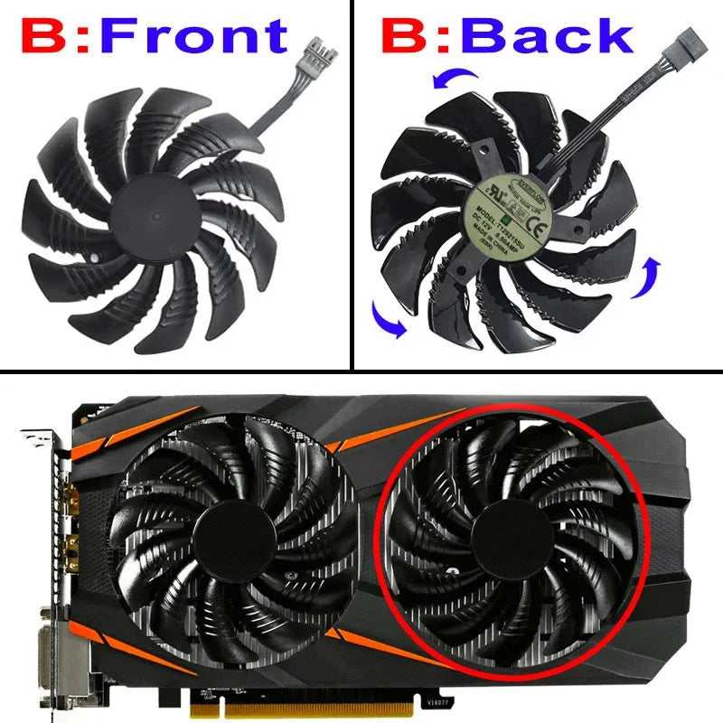 88MM T129215SU PLD09210S12HH 4Pin Cooling Fan For Gigabyte GTX 1050 1060 1070 960 RX 470 480 570 580 Graphics Card Cooler Fan