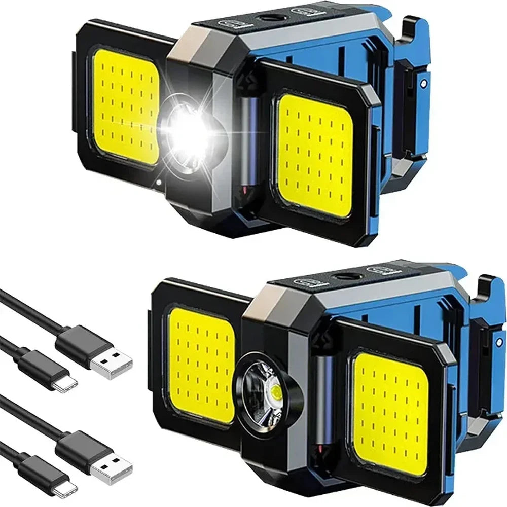 Mini LED Flashlight 1000LM USB Rechargeable COB Work Lights IPX4 Waterproof Keychain Light Lantern for Outdoor Camping Hiking