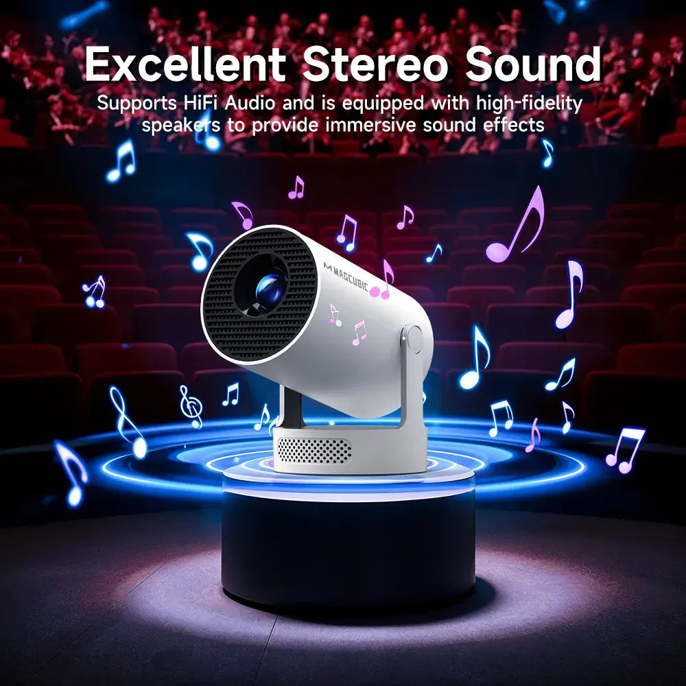 Magcubic HY300 Pro + Projector 4K 720P With 5W Speaker Android 11 8000 Lumens WiFi 6 BT5.4 Outdoor Video Home Theater ProjectorGoWisse.com