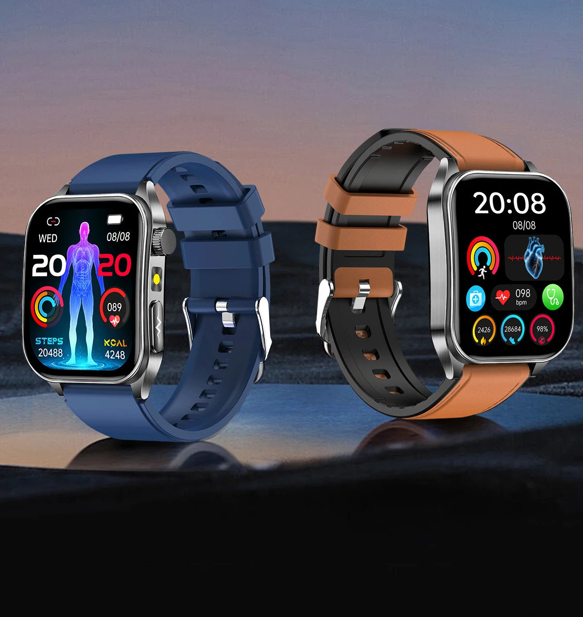 2025 New Mcro Phsical Examination 650nm Laser Therapy ECG Urci Acid Blood Fat Smart Watch Men Blood Pressure Heart Rate Bracelet