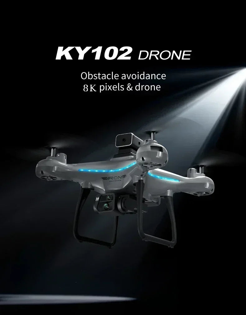 2025 KY102 Drone 8K Professional Dual Camera Brushless Quadcopter Obstacle Avoidance Optical Flow Aerial Drone RC 10000M