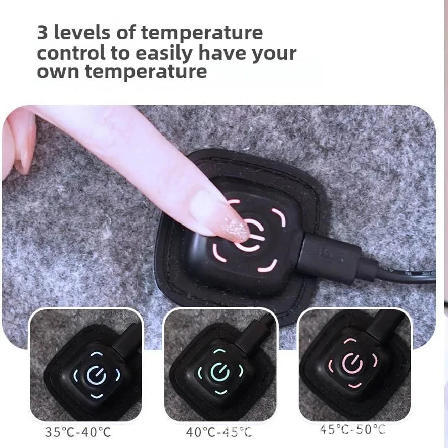160*80cm 10W DC Heated Mat Plush Electric Blanket Single Mattress USB Type-C Interface Portable Washable Office Bedroom Outdoor