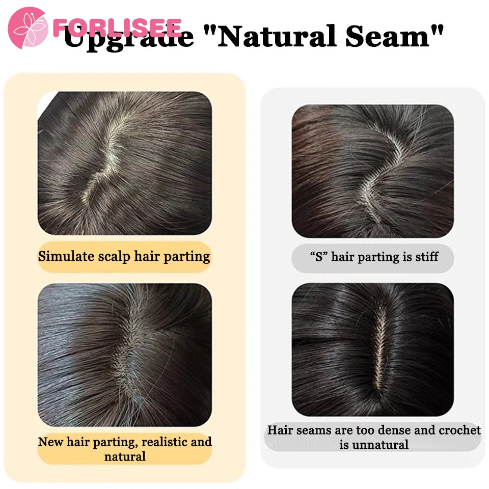 FORLISEE Synthetic Wig Short Black Brown with Bangs for Women Bob Straight Wig High Temperature Daily Cosplay Party Wigs