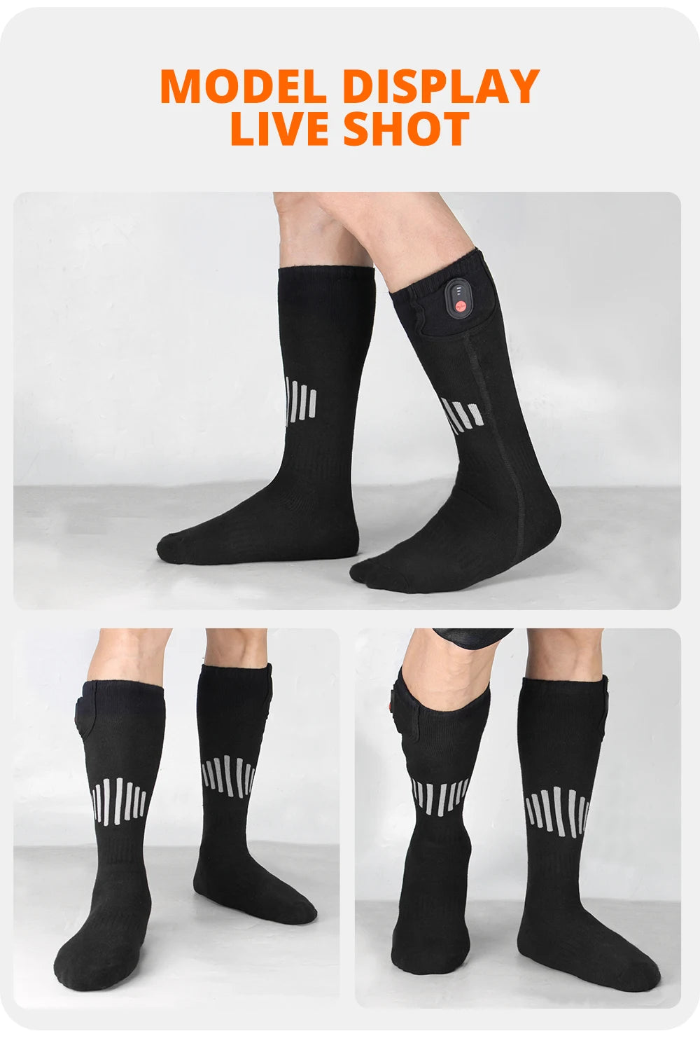 Winter Heated Sock Rechargeable Battery Stocking Men Women Electric Heating Ski Socks Sports Thermal Warmer Foot