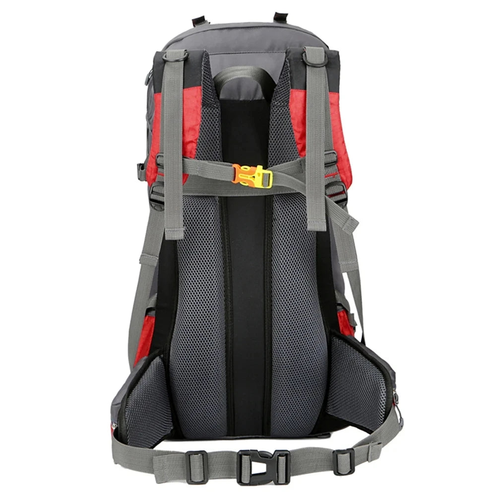 60L Camping Hiking Backpacks Men Outdoor Tourist Backpacks Nylon Sport Bag for Climbing Travelling with Rain Cover Free Knight